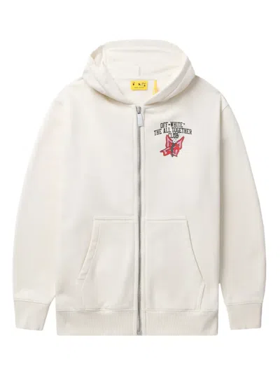 Off-white Kids' Arrows-print Hoodie In White