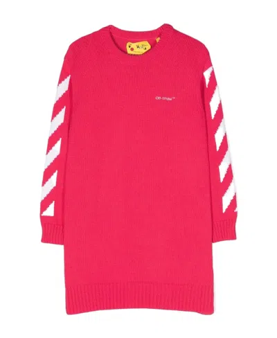OFF-WHITE ARROWS-PRINT LONG-SLEEVED T-SHIRT DRESS