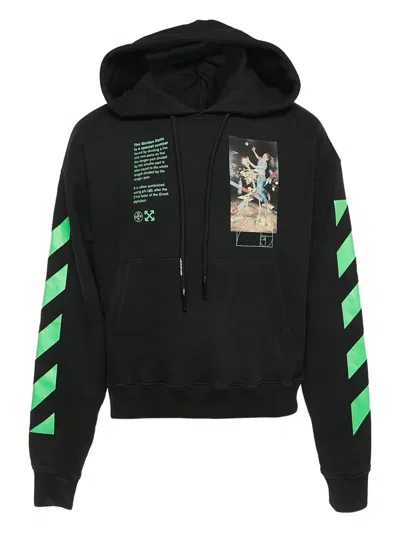 Pre-owned Off-white Arrows-print Sleeve Hoodie In Black