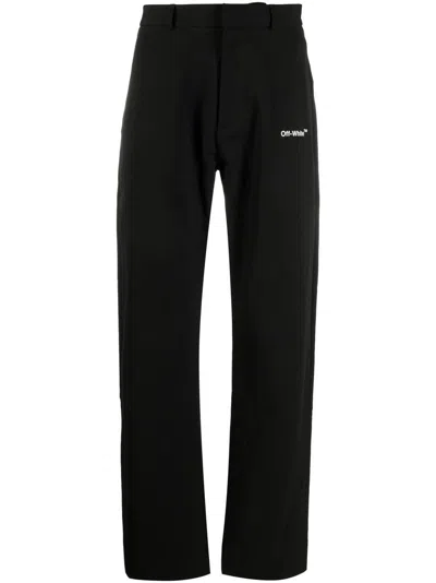 Off-white Arrows-print Straight-leg Trousers In 1001 Black White