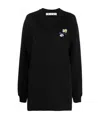 Off-white Arrows Print Sweatshirt Dress In Black