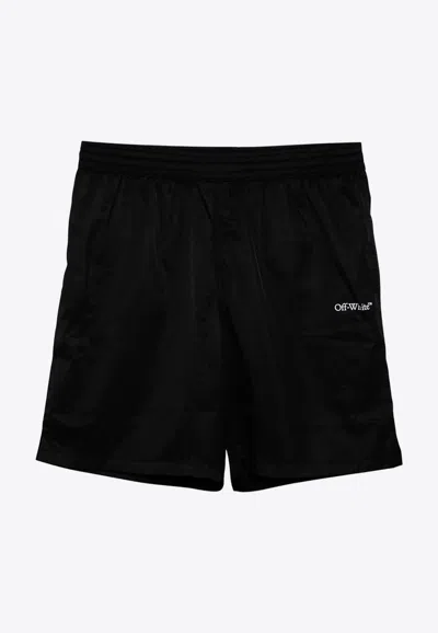 Off-white Arrows Print Swim Shorts In Black
