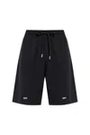 Off-white Casual Cotton Bermuda Shorts With Graphic Print In Black