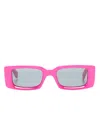 Off-white Arrows Rectangle-frame Sunglasses In Pink