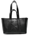 Off-white Arrows-stitch Leather Tote Bag In Black