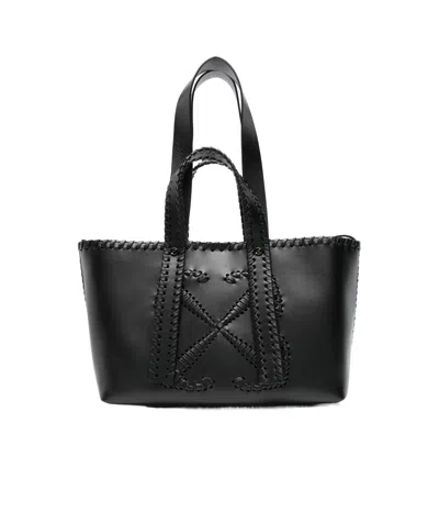 OFF-WHITE ARROWS-STITCH LEATHER TOTE BAG