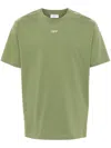 Off-white Arrows-stitching Cotton T-shirt In Green