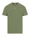 Off-white Arrows-stitching Cotton T-shirt In Green