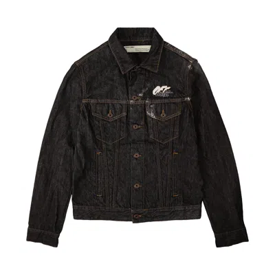 Pre-owned Off-white Arrslim Denim Jacket 'black'