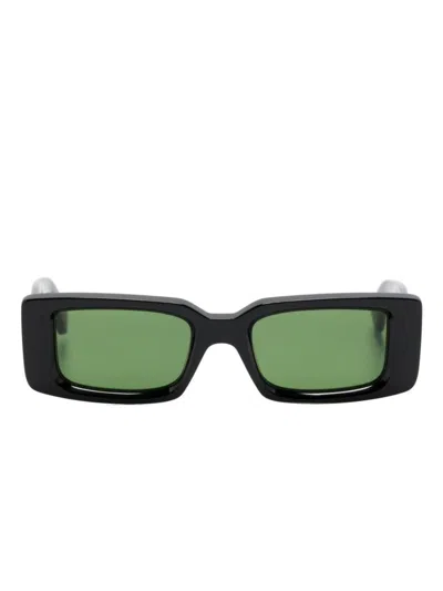 Off-white Arthur Rectangle-frame Sunglasses In Black Green