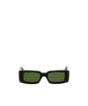 Off-white Arthur Rectangular Frame Sunglasses In Green
