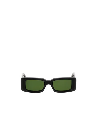 Off-white Arthur Rectangular Frame Sunglasses In Green