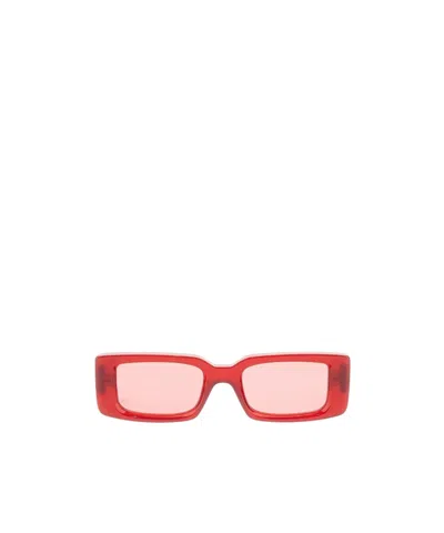 Off-white Arthur Rectangle-frame Sunglasses In Pink
