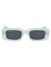 Off-white Arthur Rectangle-frame Sunglasses In 5907 Teal Dark Grey