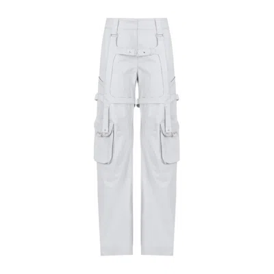 OFF-WHITE ARTIC ICE WHITE COTTON CARGO POCKET OVER PANTS