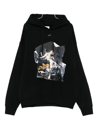 Off-white Long Sleeve Hooded Sweatshirt In Black