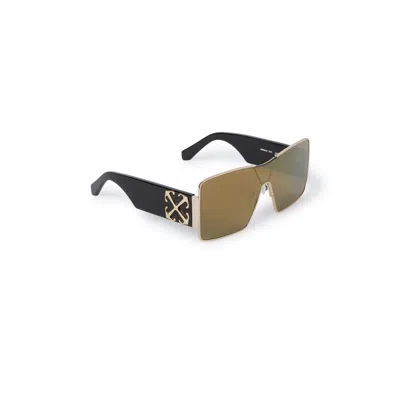 Off-white Aspen Gold Mirror Shield Unisex Sunglasses Oeri14g 7676 141