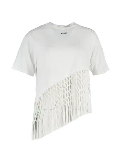 Pre-owned Off-white Asymmetric Cotton T-shirt In White