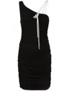 Off-white Black Stretch Viscose Mini Dress In Black