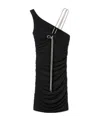 Off-white Black Stretch Viscose Mini Dress In Black