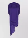 Off-white Asymmetric Design Acetate Blend Dress In Purple
