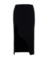 Off-white Asymmetric Midi Skirt In Black