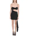 Off-white Strapless Body-con Mini Dress With Draped Panel In Black
