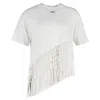 Off-white Asymmetric Net Cotton T-shirt In White Cotton In White