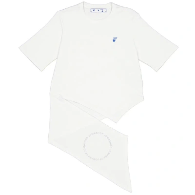 Off-white Asymmetric Short Sleeve T-shirt In White Blue