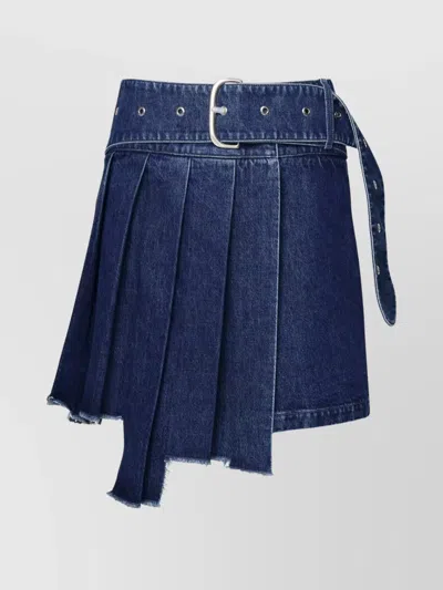 Off-white Asymmetrical Hem Denim Skirt In Blue