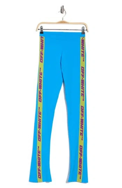 Off-white Athletic Logo Band Split Hem Pants In Blue