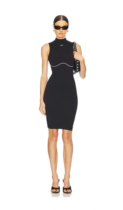 Off-white Athletic Off Stamp Seamless Dress In Black & White