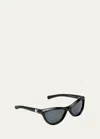 Off-white Atlanta Acetate Cat-eye Sunglasses In Black Dark Grey