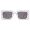 Off-white Atlantic Grey Rectangular Unisex Sunglasses Oeri025 0107 52 In White