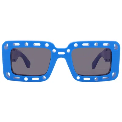 Off-white Atlantic Grey Rectangular Unisex Sunglasses Oeri025 4507 52 In Blue
