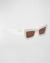 Off-white Aurora Acetate Cat-eye Sunglasses In 0164 White Brown