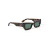 Off-white Aurora Green Irregular Unisex Sunglasses Oeri137 6055 51 In Brown