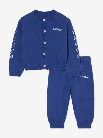 Off-white Baby Boys Bookish Diagonal Tracksuit In Blue