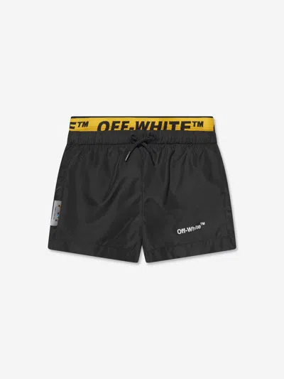 Off-white Baby Boy's Logo Industrial Swim Shorts In Black Yellow