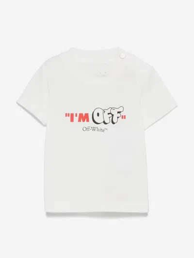 Off-white Baby Boys Logo Quote T-shirt In 白色