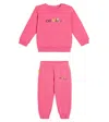 Off-white Baby Set Funny Flowers Aus Sweatshirt Und Jogginghose In Pink