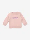 Off-white Baby Girls Big Bookish Puff Sweatshirt In Pink