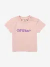 Off-white Baby Girls Big Bookish Puff T-shirt In Pink