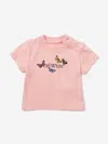 Off-white Baby Girls Bookish Butterfly T-shirt In Pink