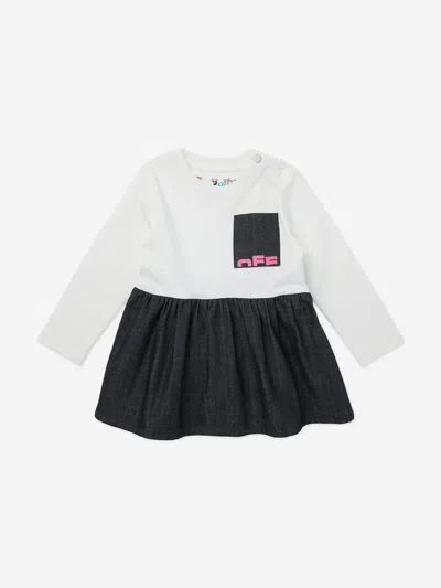 Off-white Baby Girls Type Logo Dress In Multi