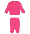 Off-white Baby Girl's 2-piece Helvetica Diagonal Sweat Set In Fuchsia White