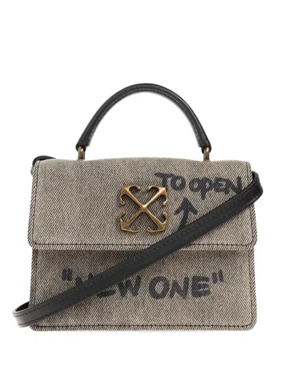 Off-white Baby Jitney Logo-plaque Tote Bag In Brown