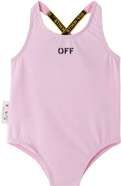 Off-white Baby Pink Industrial One-piece Swimsuit