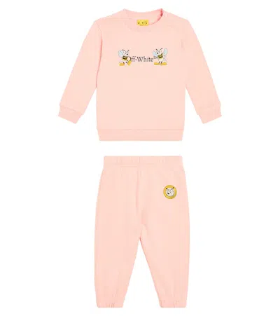 Off-white Baby Sweatshirt And Sweatpants Set In Pink