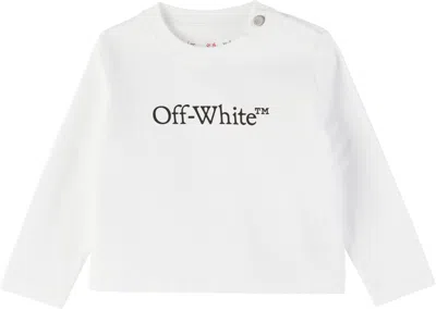 Off-white Baby White Bookish Long-sleeved T-shirt In White - Black